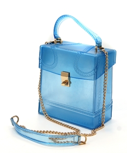 Fashion Jelly Clear Mini Bag 7086 BLUE